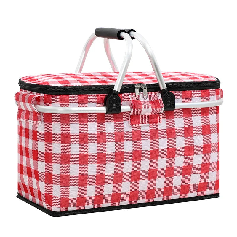Insulated Picnic Basket with Aluminum Frame - Portable