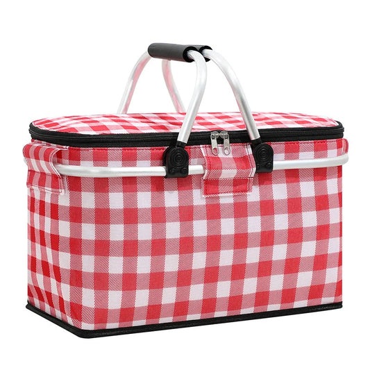 Insulated Picnic Basket with Aluminum Frame - Portable