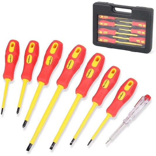 Insulated Screwdriver Set 8Pc Magnetic Slotted Phillips