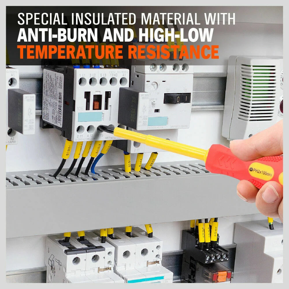Insulated Screwdriver Set 8Pc Magnetic Slotted Phillips