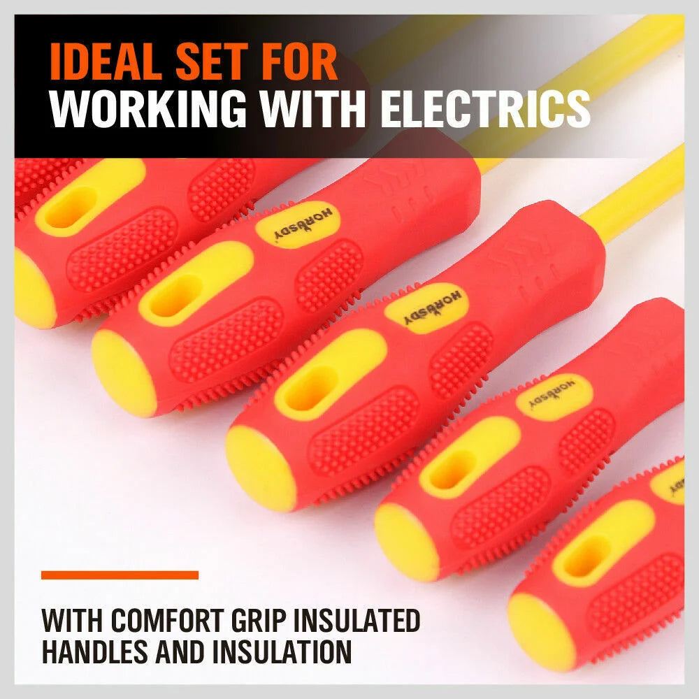 Insulated Screwdriver Set 8Pc Magnetic Slotted Phillips