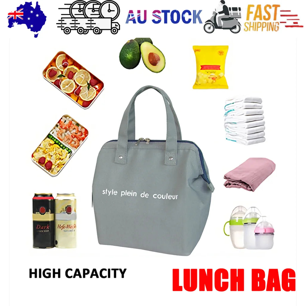 Insulated Thermal Cooler Lunch Bag Portable Picnic Storage