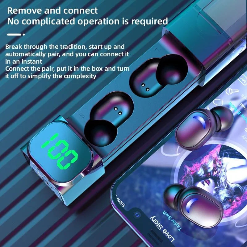 Intelligent Bluetooth Earphones With Digital Display - Colourful-1915197759154163717