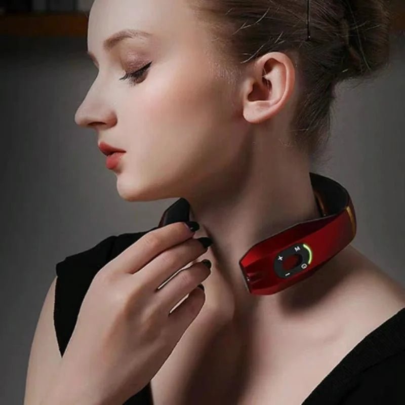 Intelligent Cervical Massager Electromagnetic Vibration Red