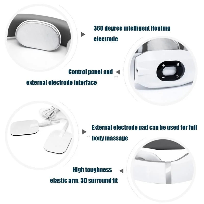 Intelligent Neck Massager Electromagnetic Vibration White