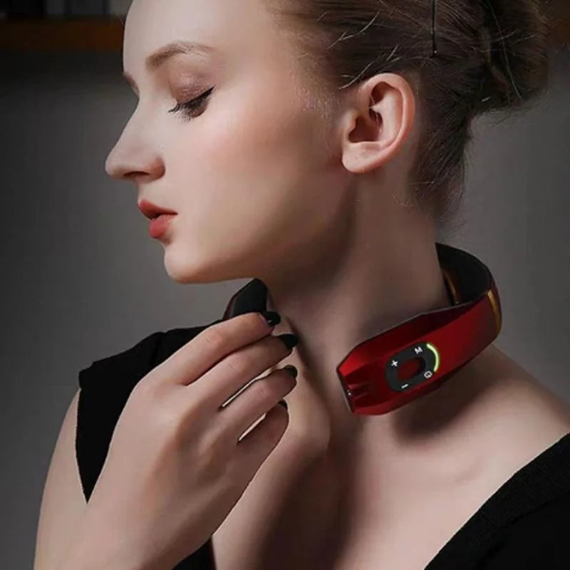 Intelligent Neck Massager Electromagnetic Vibration White