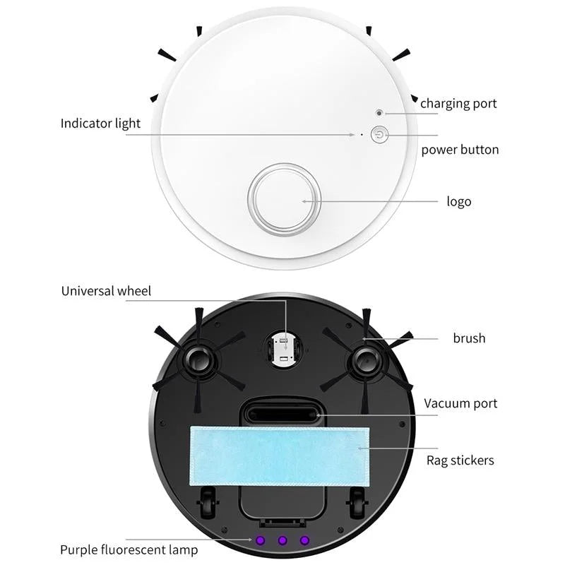 Intelligent USB Charging Sweeping Robot white appliances vacuum cleaners