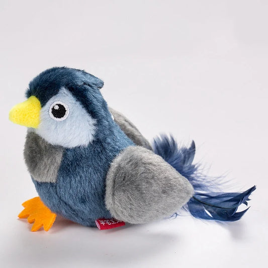 Interactive Plush Cat Toy - Lifelike Bird with Chirping