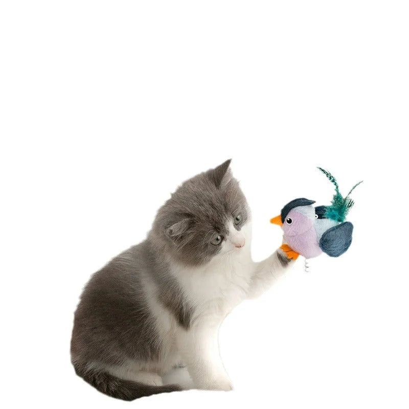 Interactive Plush Cat Toy - Lifelike Bird with Chirping