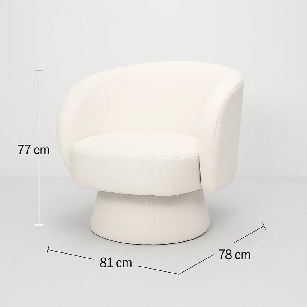 Interior Ave - Celine Swivel Armchair – Chenille Pearl