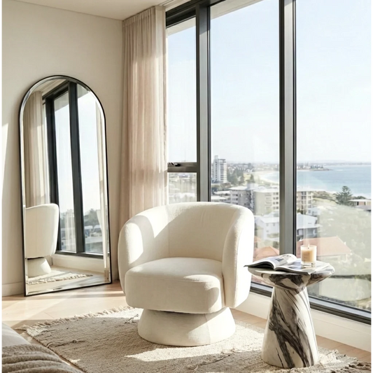 Interior Ave - Celine Swivel Armchair – Chenille Pearl