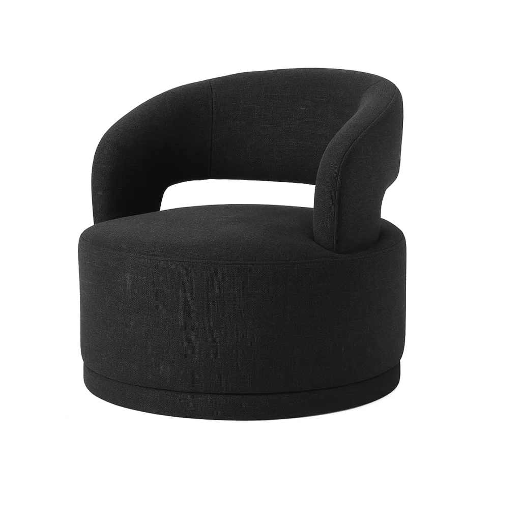 Interior Ave - Coco Milan Swivel Accent Chair - Black