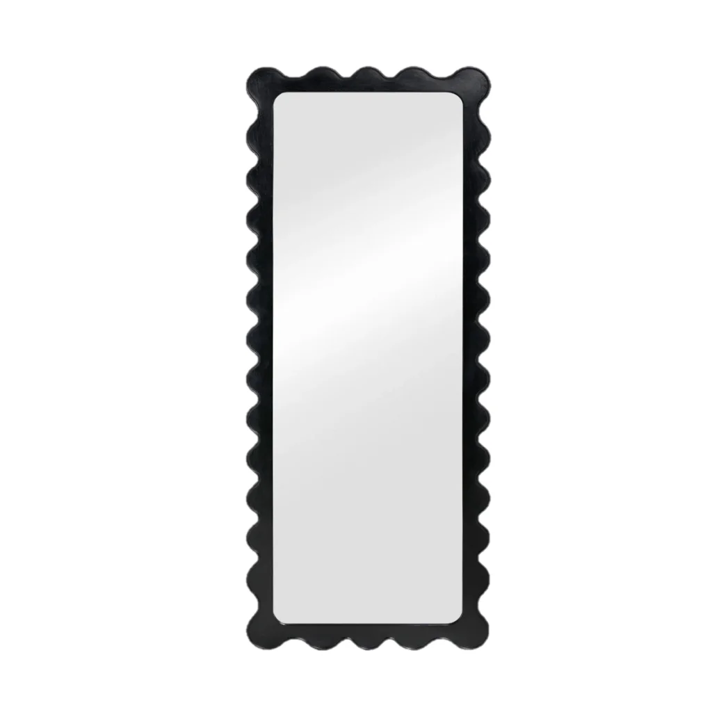 Interior Ave - Freya Scallop Mirror - Black - Large Full