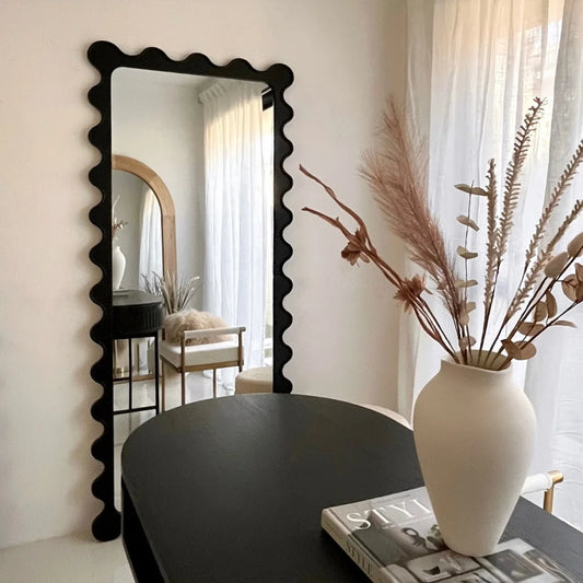 Interior Ave - Freya Scallop Mirror - Black - Large Full