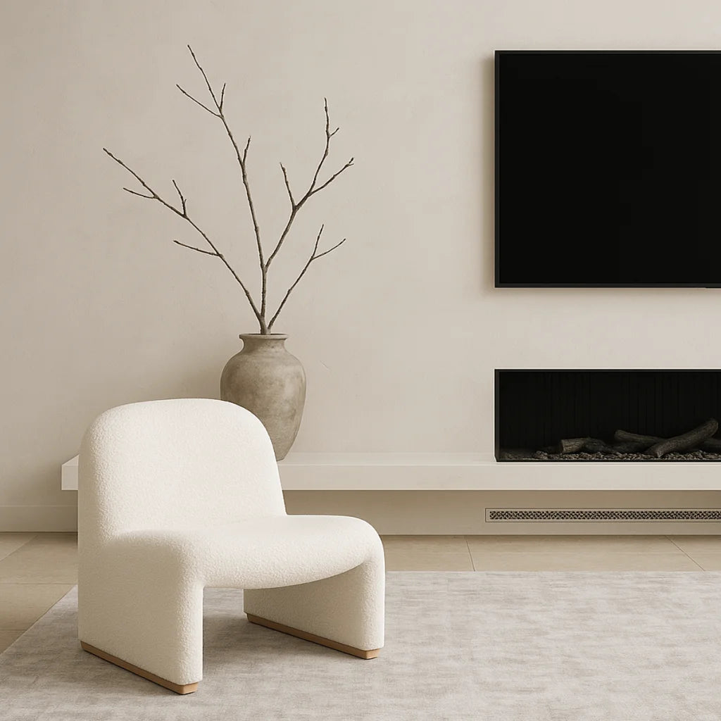 Interior Ave - Haven Curved Boucle Armchair – Sculptural