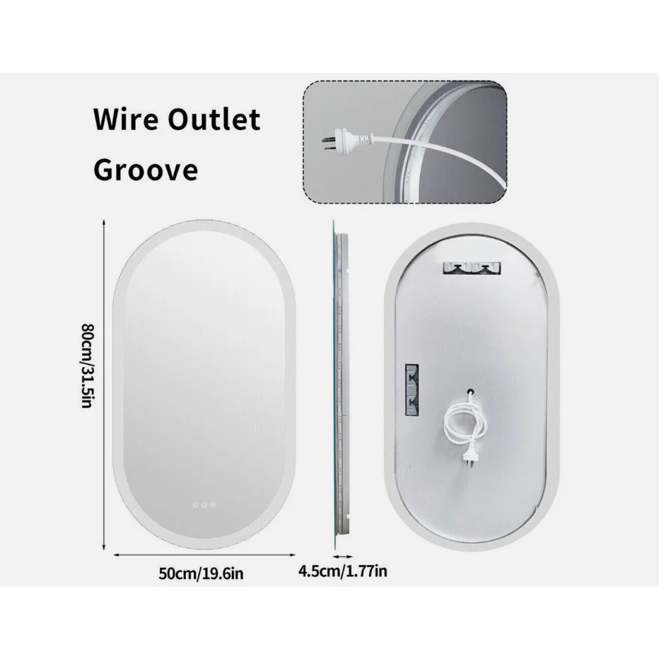 Interior Ave - LED Oval Frameless Salon / Bathroom Wall