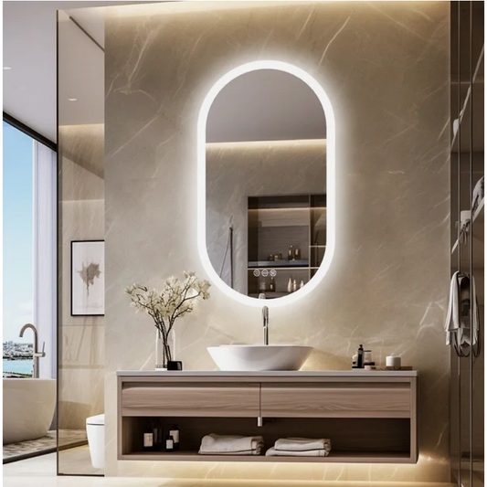 Interior Ave - LED Oval Frameless Salon / Bathroom Wall