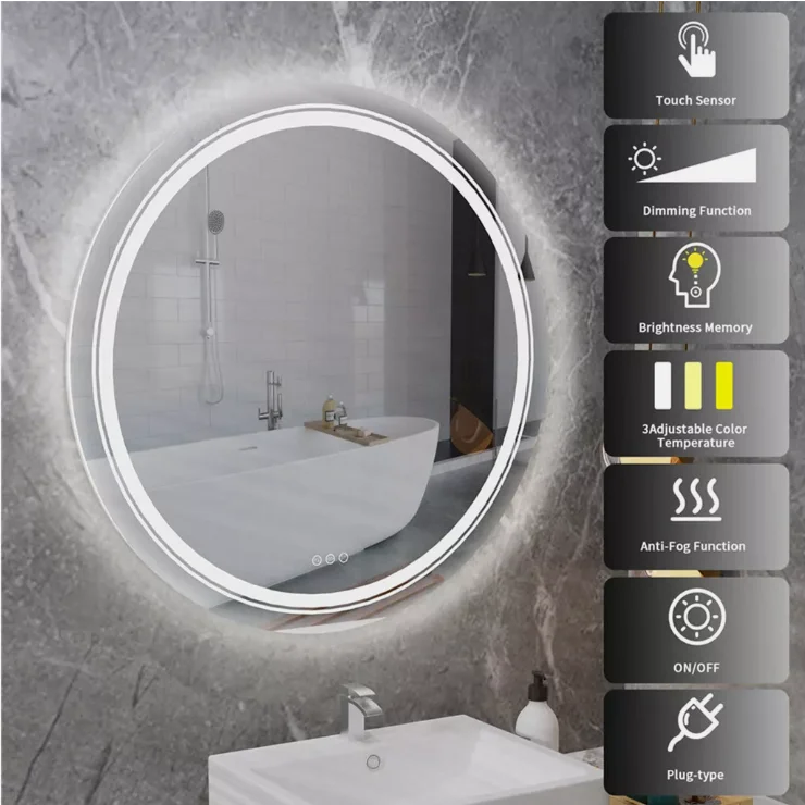 Interior Ave - LED Round Frameless Salon / Bathroom Wall