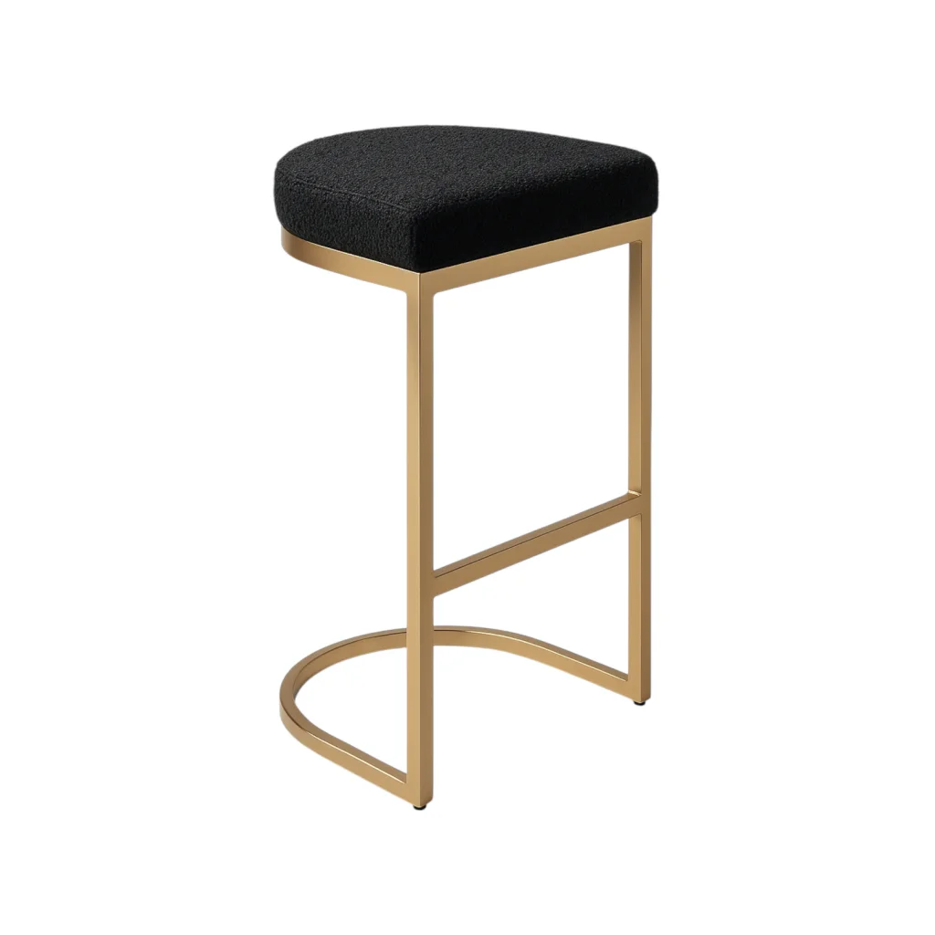 Interior Ave - Royale Black Boucle Kitchen Bar Stool