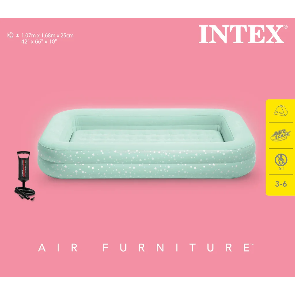 Intex Kidz Inflatable Travel Bed set with Hand Pump
