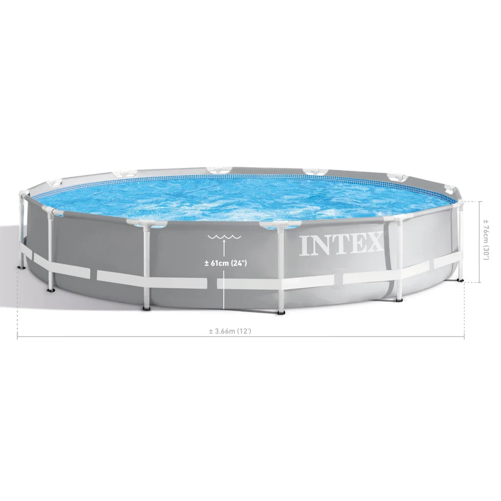 Intex PRISM 12’ Metal Frame Above Ground Pool - 366cm x