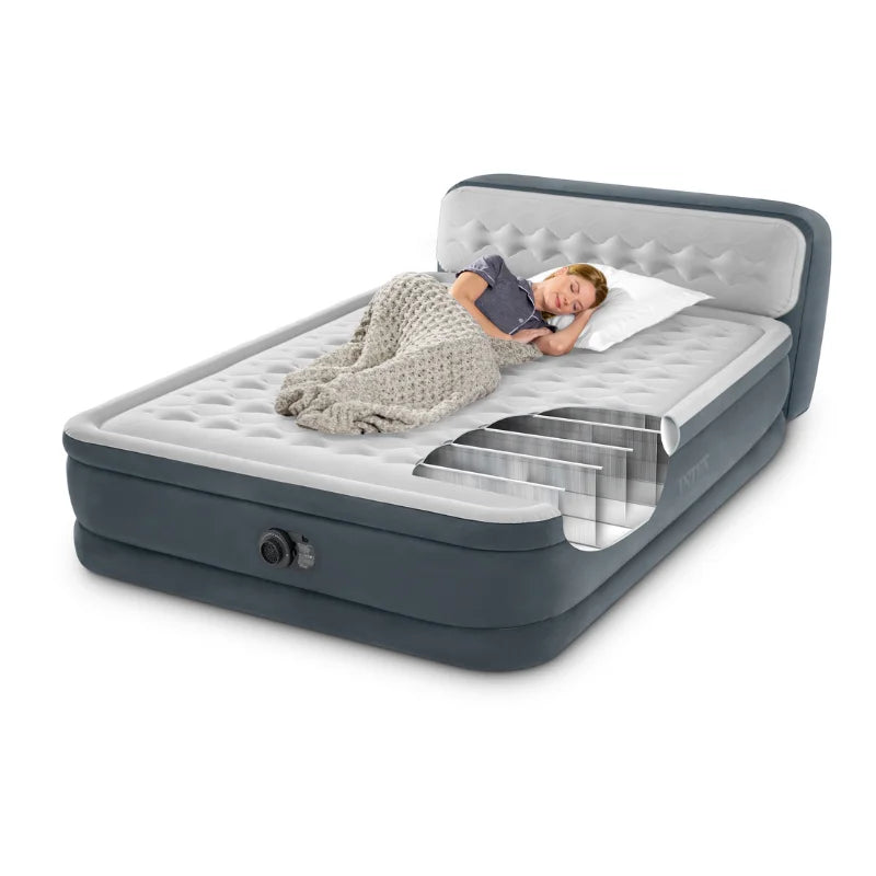 Intex Queen Deluxe Headboard Airbed 64448 - Outdoor