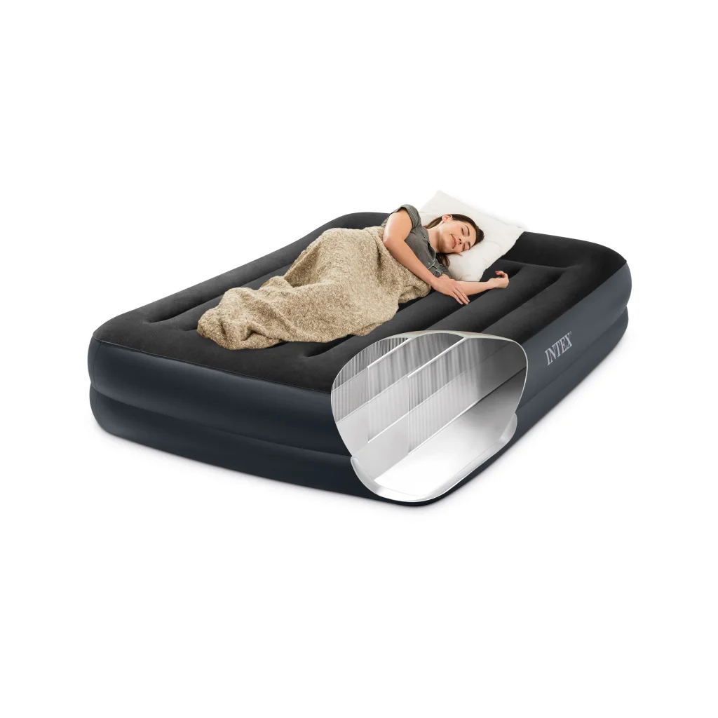 Intex Queen Pillow Rest Airbed with 240v pump 64124