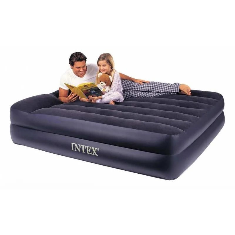 Intex Queen Pillow Rest Airbed with 240v pump 64124
