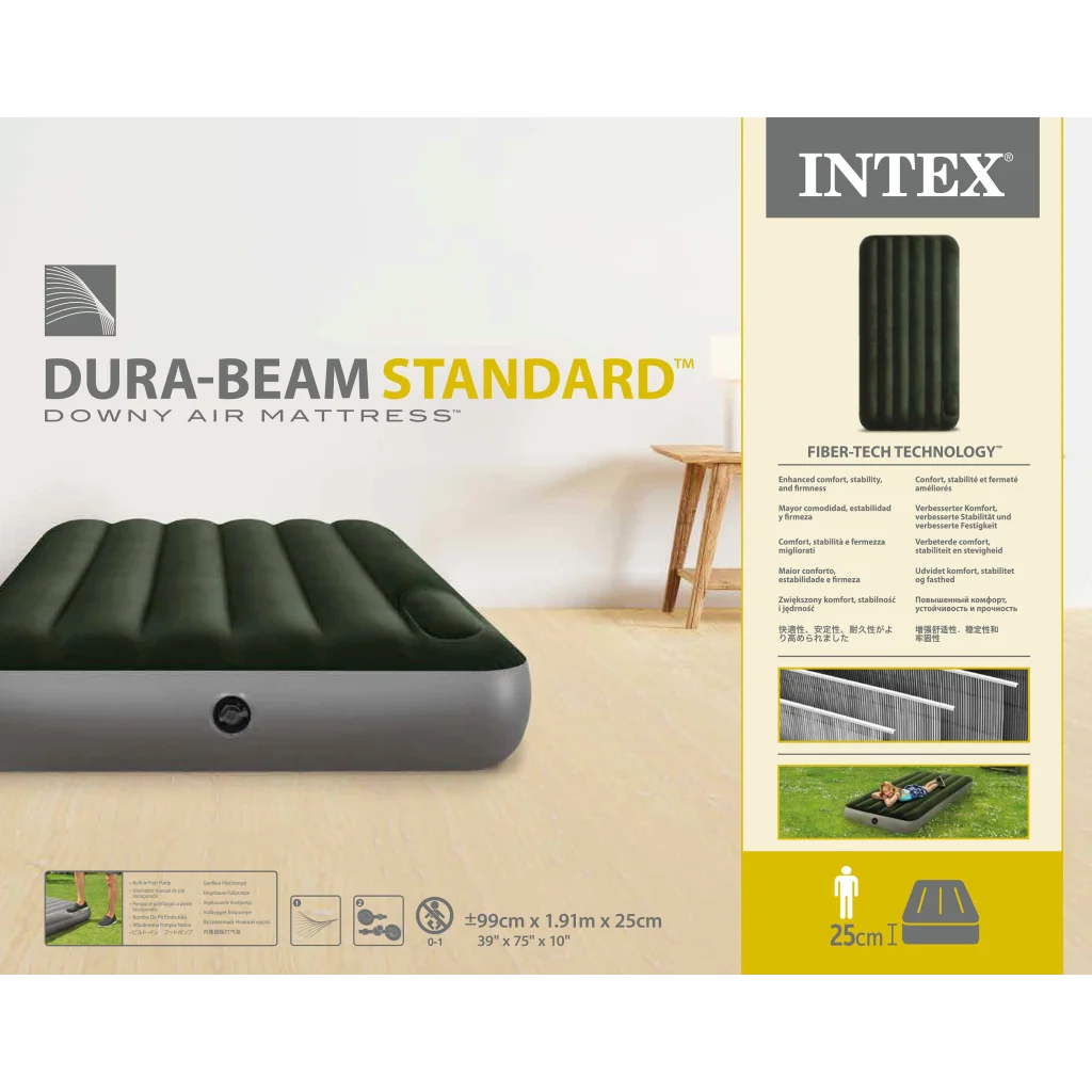 Intex Single (Twin) Classic Airbed With Built in Pump 64761