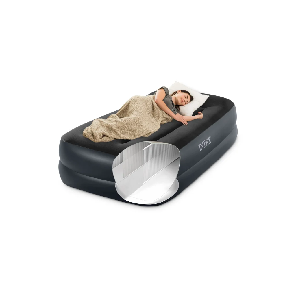 Intex Single (Twin) Pillow Rest Airbed 240v Pump 42cm 64122