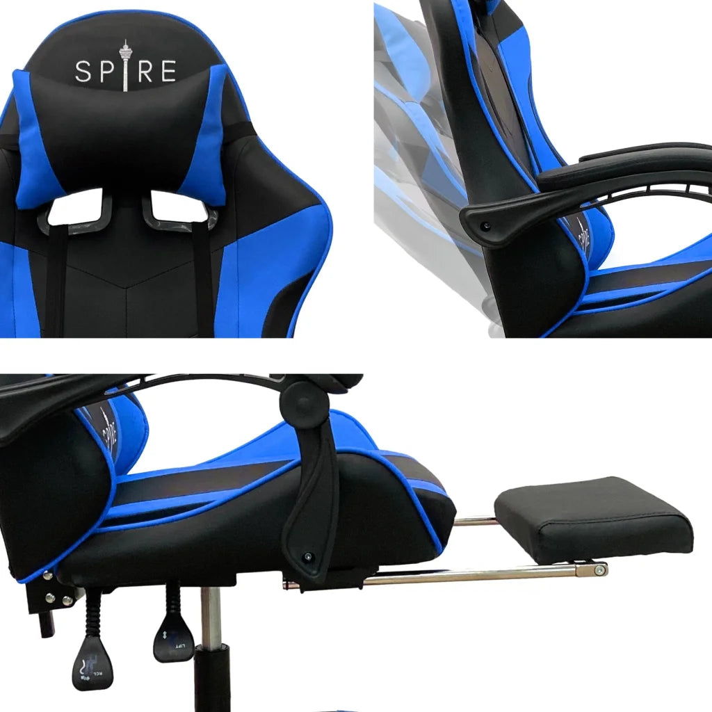 Intex Spire Zinc Blue And Black Adjustable Gaming/office