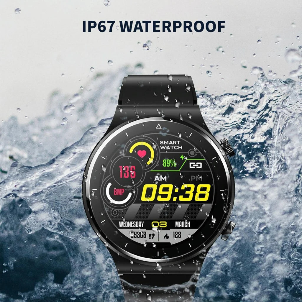 Ip67 1.28 Inch Touch Smart Watch Black - Silver - Fashion >