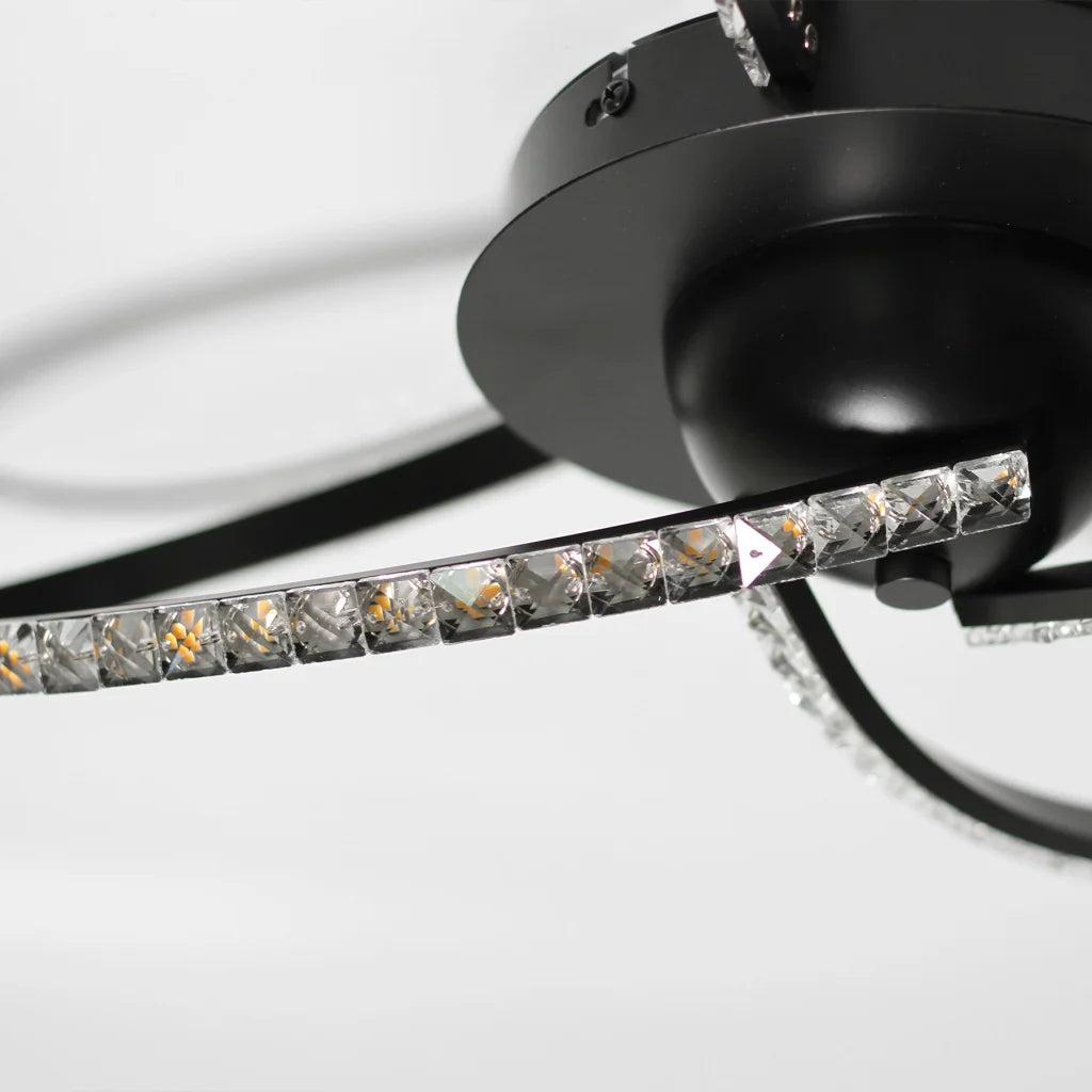 Irie Dimmable 3 Lights LED Ceiling Light - Black - Home &