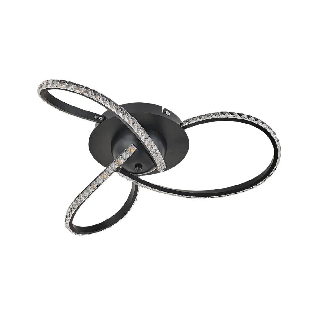 Irie Dimmable 3 Lights LED Ceiling Light - Black - Home &