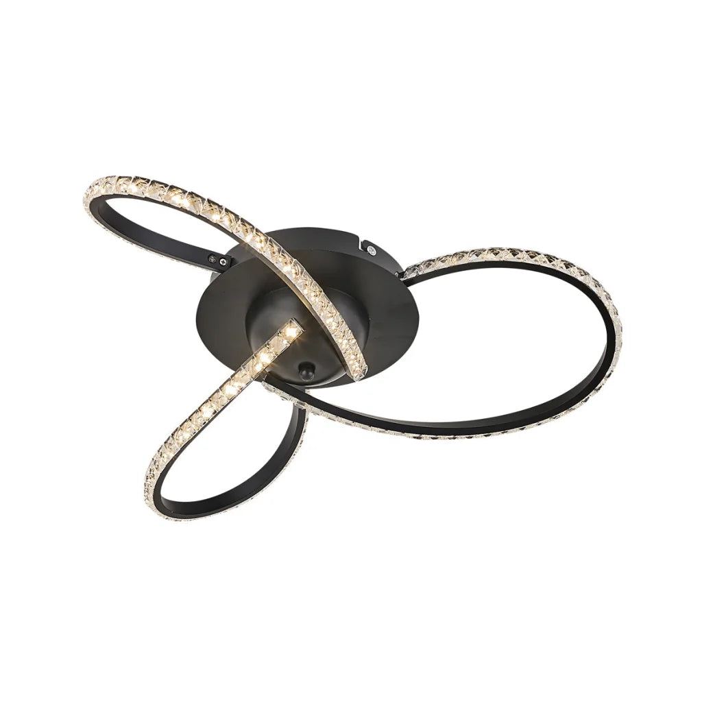 Irie Dimmable 3 Lights LED Ceiling Light - Black - Home &