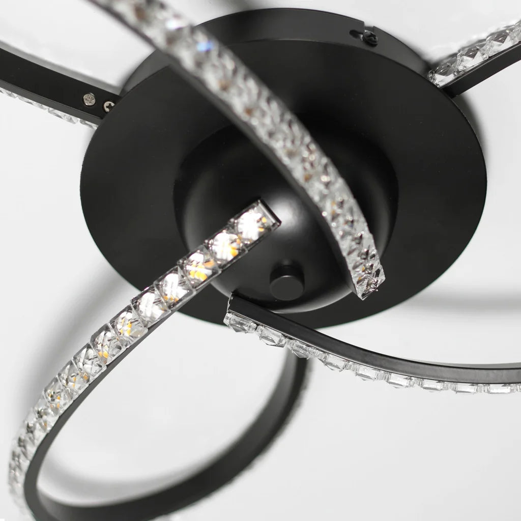 Irie Dimmable 3 Lights LED Ceiling Light - Black - Home &