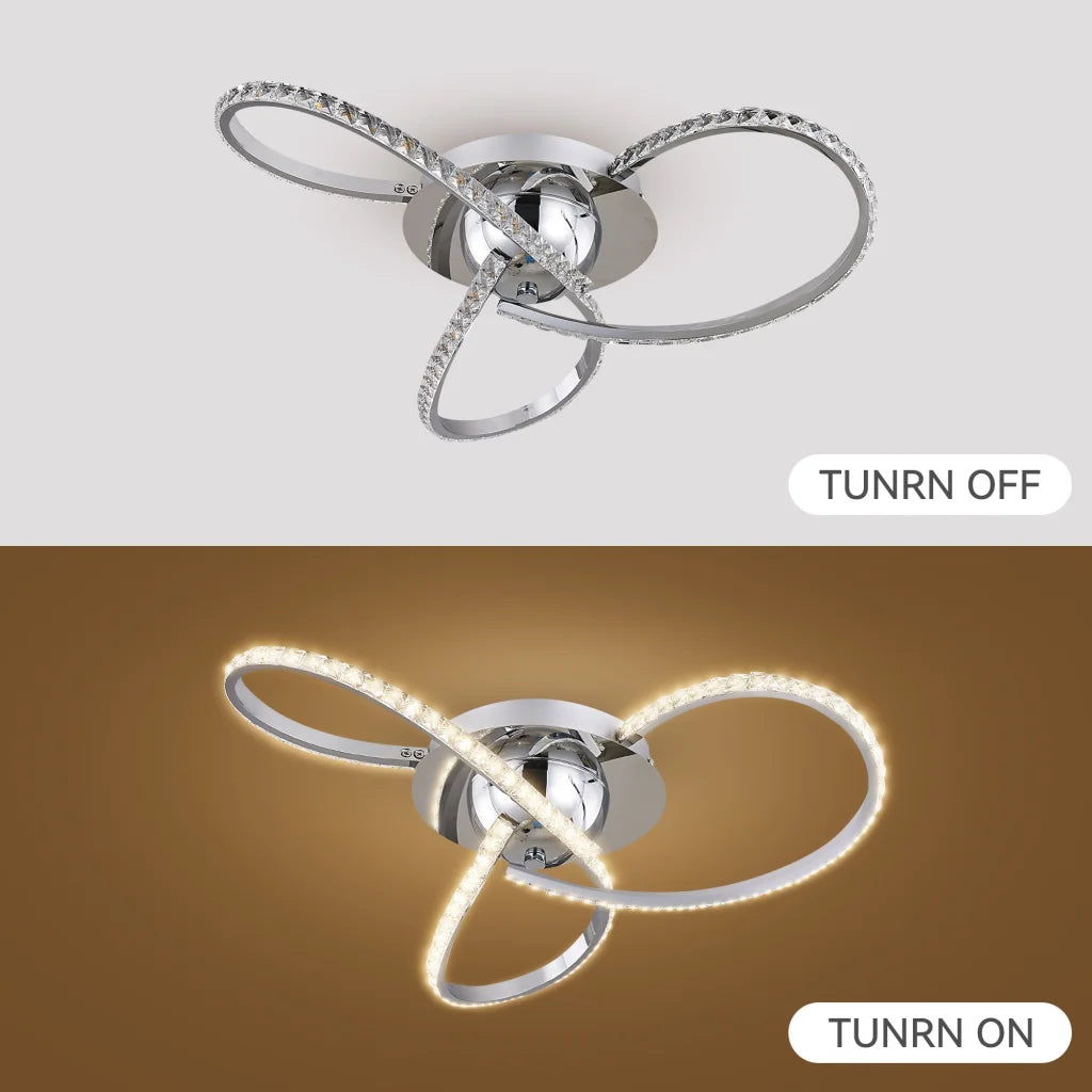 Irie Dimmable 3 Lights LED Ceiling Light - Chrome - Home &