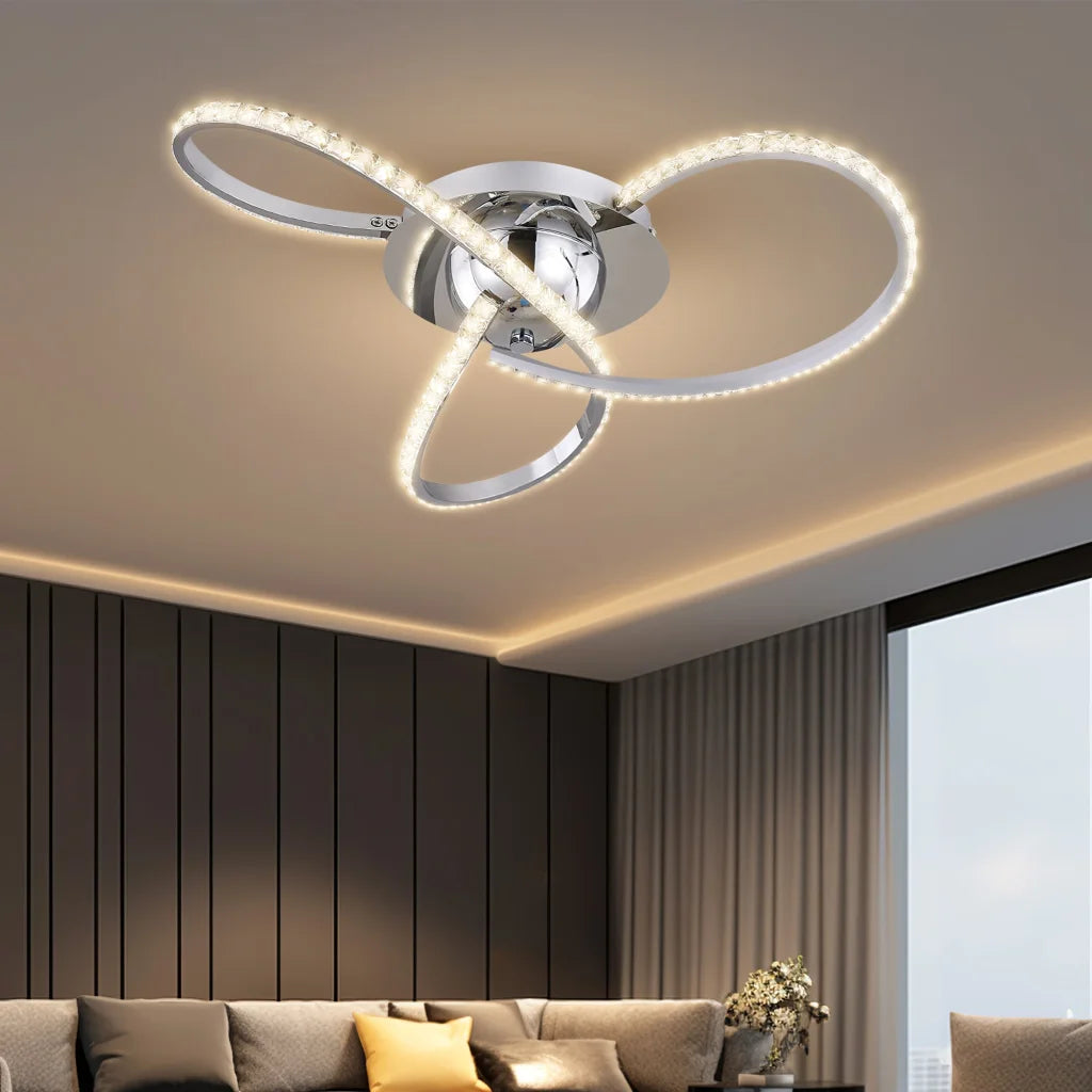 Irie Dimmable 3 Lights LED Ceiling Light - Chrome - Home &