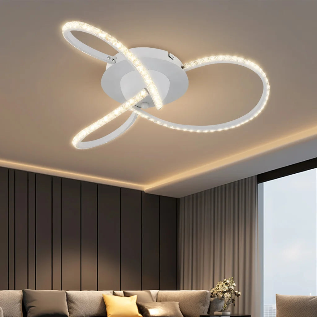 Irie Dimmable 3 Lights LED Ceiling Light - White - Home &