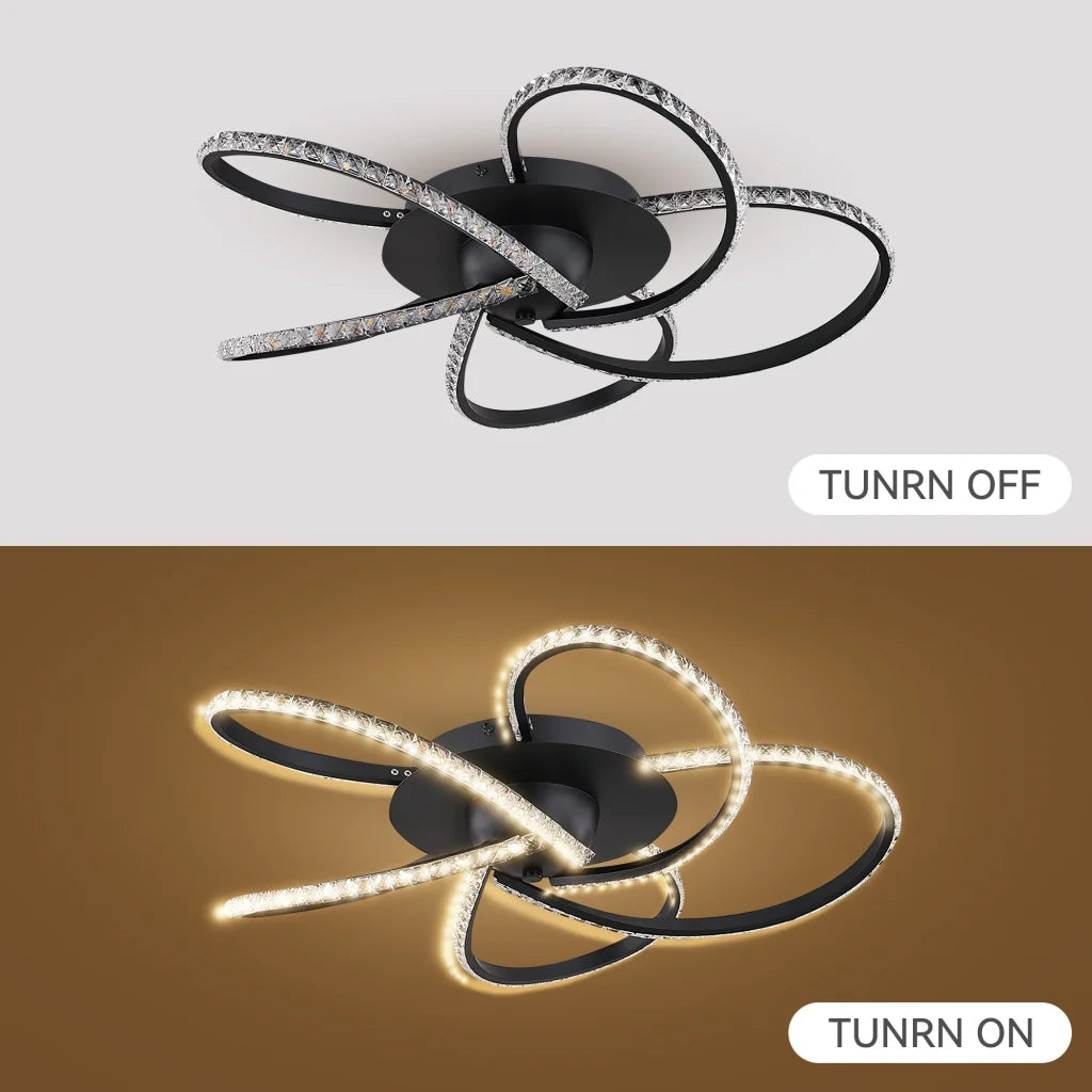 Irie Dimmable 5 Lights LED Ceiling Light - Black - Home &