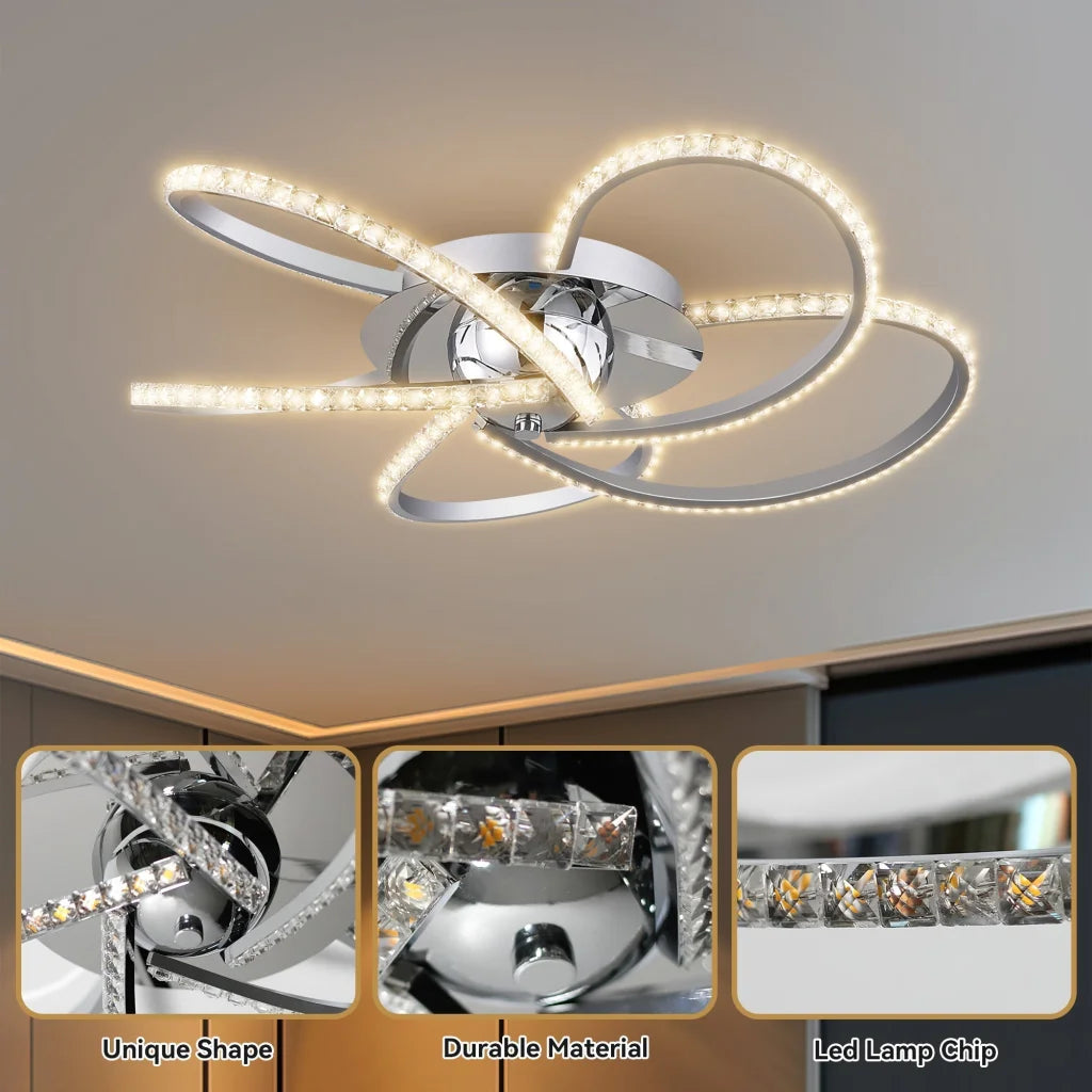 Irie Dimmable 5 Lights LED Ceiling Light - Chrome - Home &