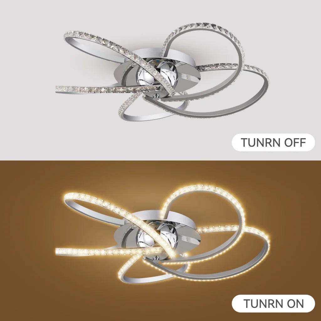 Irie Dimmable 5 Lights LED Ceiling Light - Chrome - Home &