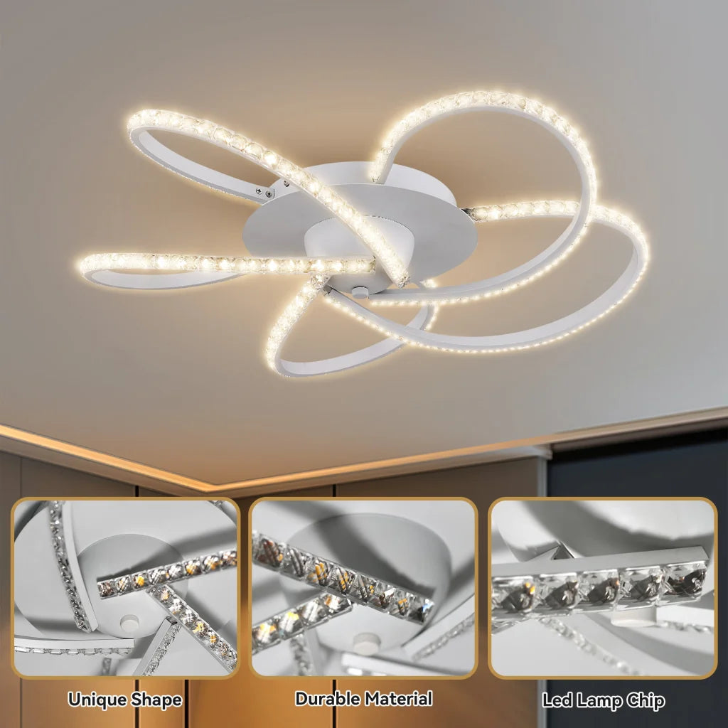 Irie Dimmable 5 Lights LED Ceiling Light - White - Home &