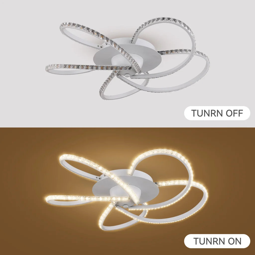 Irie Dimmable 5 Lights LED Ceiling Light - White - Home &