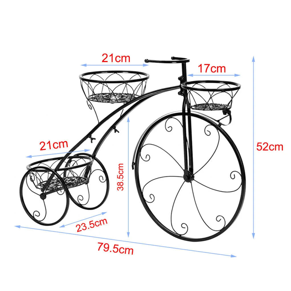 Iron Bicycle Plant Stand Rack Indoor Outdoor Garden - Home