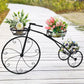 Iron Tricycle Plant Stand Pot Holder Black Solid Pattern