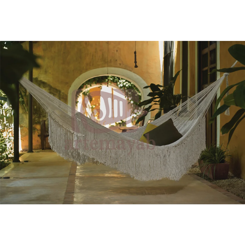 Ivory Cascade hand woven rope Authentic Mexican Hammock