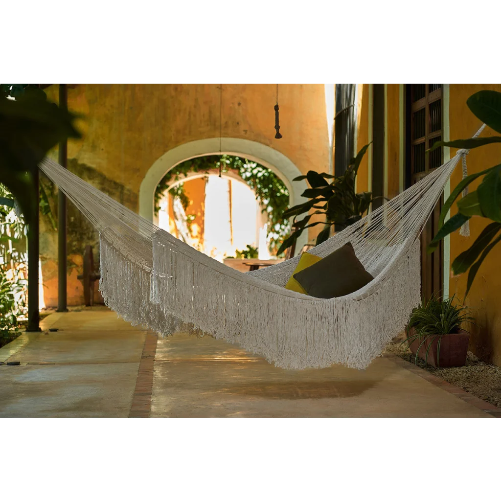 Ivory Cascade hand woven rope Authentic Mexican Hammock