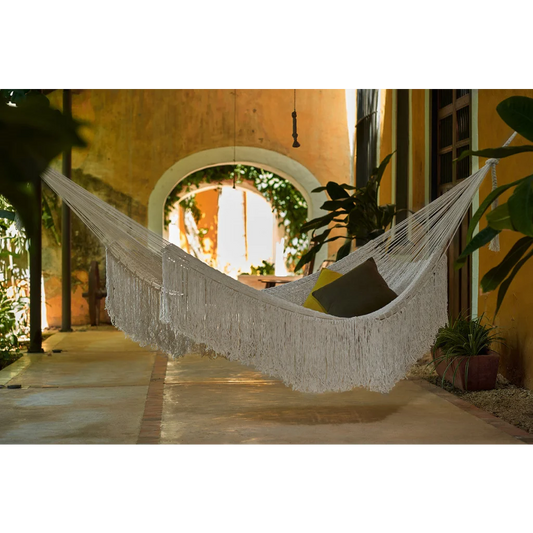 Ivory Cascade hand woven rope Authentic Mexican Hammock