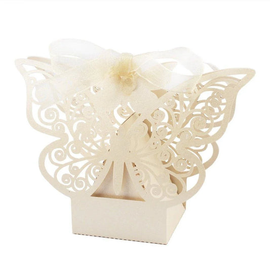 Ivory Cream Butterfly Wedding Engagement Party Bomboniere